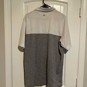Travis Mathew Two-Tone Gray Polo Shirt